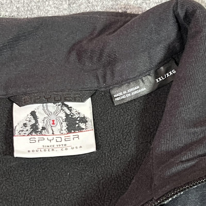 Spyder Fleece Pullover Shirt Mens 2XL Gray Black 1/4 Zip Long Sleeve Ski Outdoor gallery