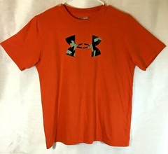 Under Amour Men’s Heat Gear Tangerine Orange Loose-Fitting Tee Shirt XS