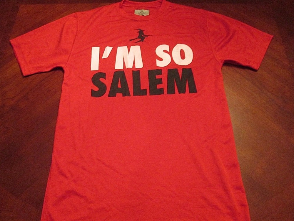 NEW I'M SO SALEM RED TECH FIT T-SHIRT SIZE S MA. HALLOWEEN WITCH CITY