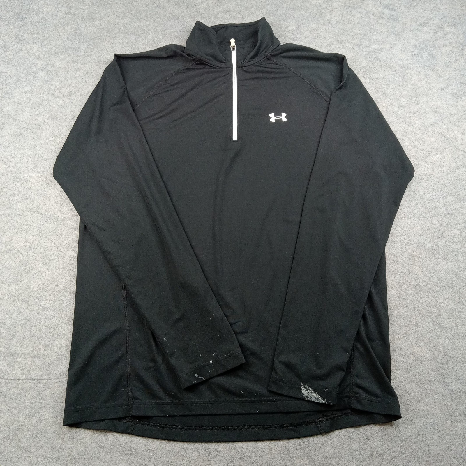 Under Armour Pullover Mens Large Black HeatGear 1/4 Zip Long Sleeve Athletic Top gallery