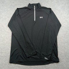Under Armour Pullover Mens Large Black HeatGear 1/4 Zip Long Sleeve Athletic Top