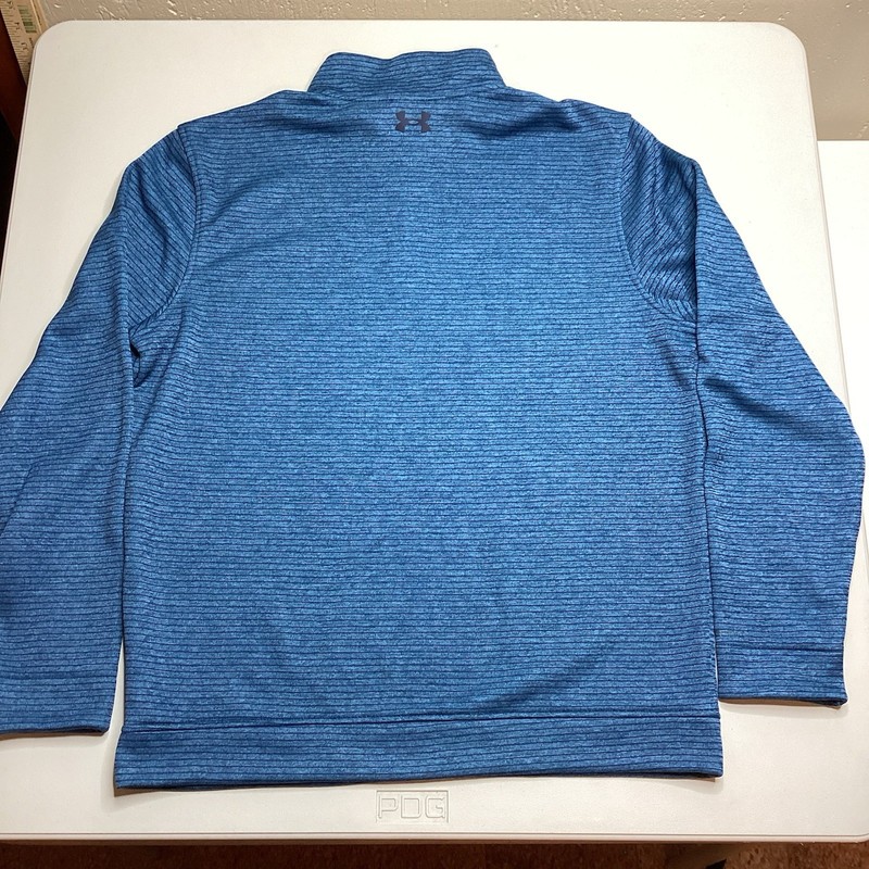 Under Armour Men's UA Storm Sz L Sweater Fleece 1/4 Zip Pullover Blue Teal Golf gallery