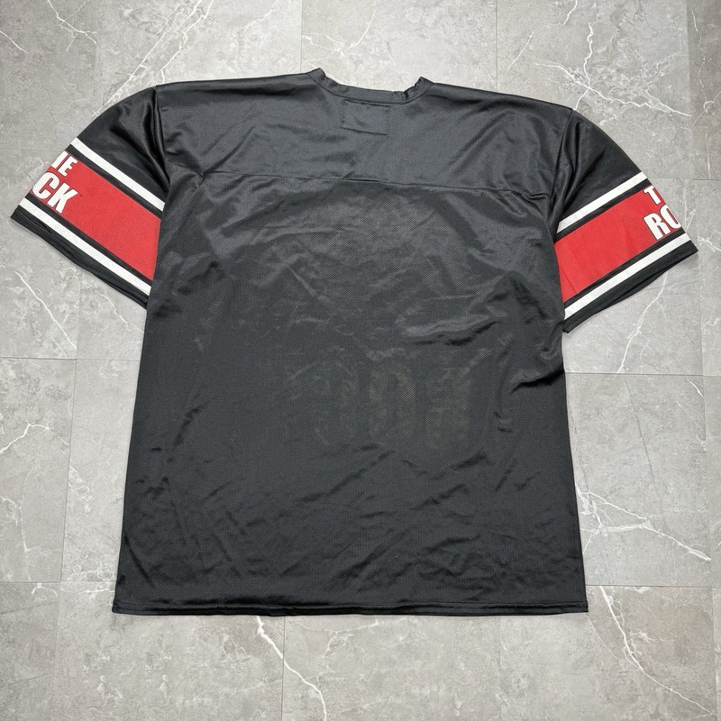 Vintage 90s WWF The Rock Mesh Football Style Jersey Adult XL Made In USA gallery