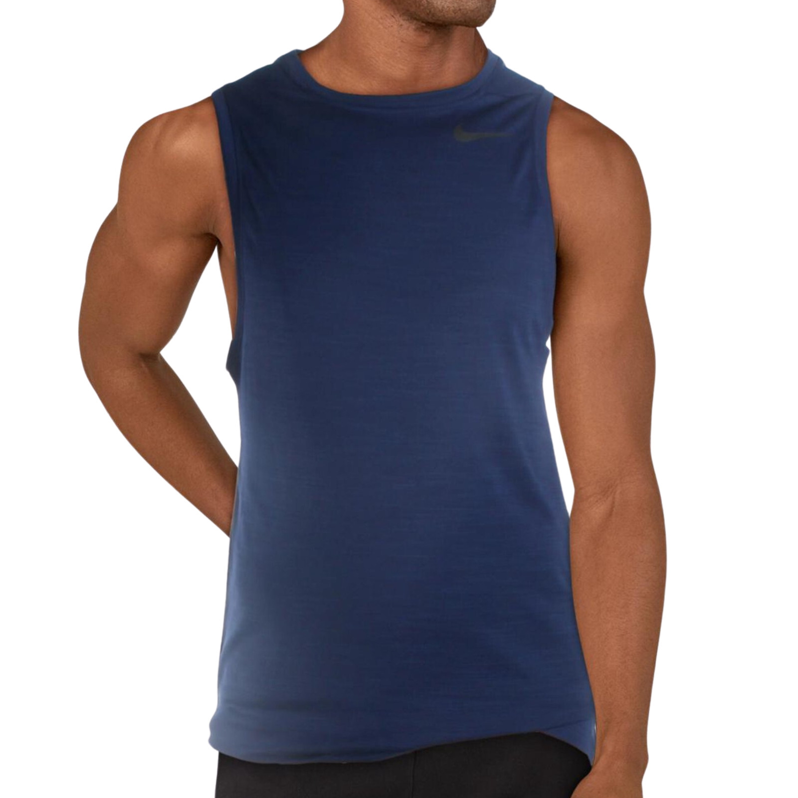 NIKE Dri-FIT Breathe Superset Training Tank Top sz S Small Navy Blue Black gallery