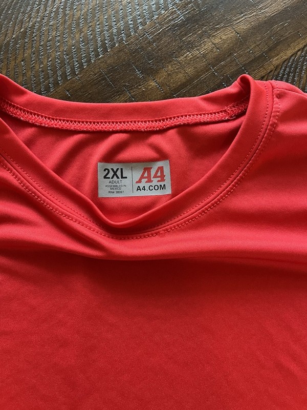 Men’s A4 Athletic DriFit Short Sleeve T-Shirt 2-Pack, Red And Black, Size 2XL gallery