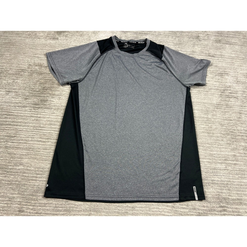 RBX Performance Tee Mens Large Grey Black X-Train Short Sleeve Athletic Shirt