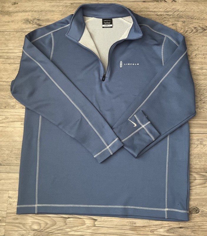 Nike Golf Men’s XL Therma Fit 1/4 Zip Pullover Blue Lincoln Logo Auto Promo gallery