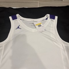 Jordan Small Stock Overtime Basketball Jersey White Purple FQ5296-110 NWT $47