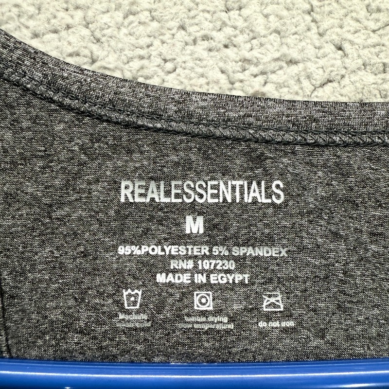 Real Essentials Mens Pullover Sleeveless Stretch Athletic Tank Top Gray Size M gallery