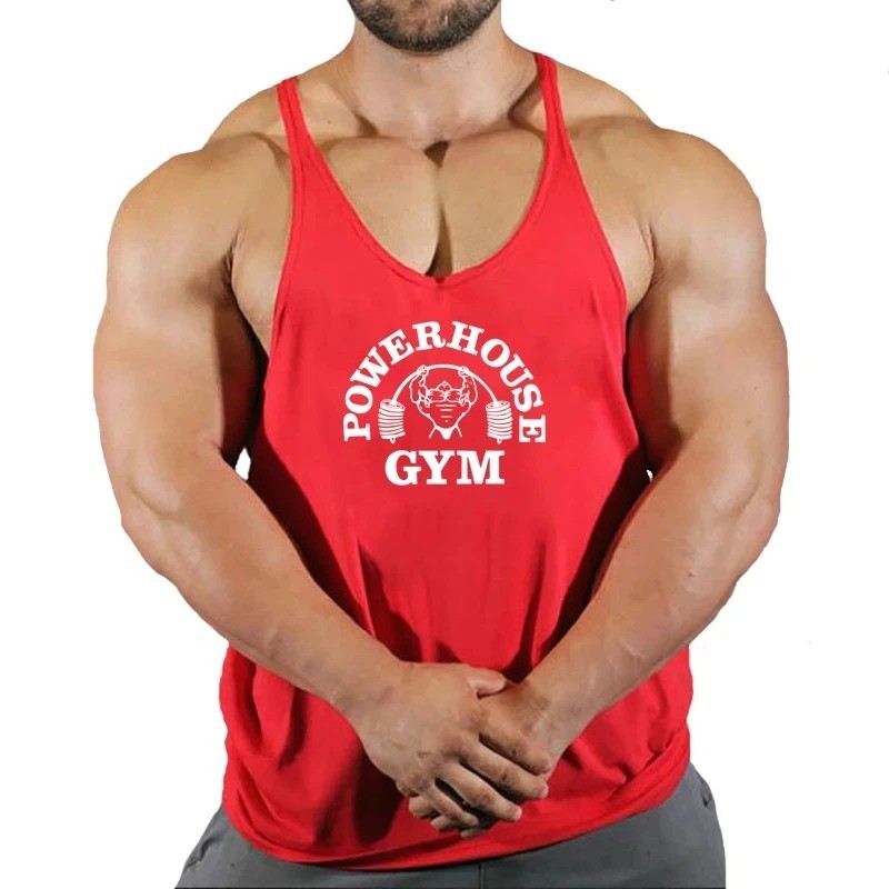 Men Tank Tops Sleeveless Y-Back Shirts Gym Stringer Bodybuilding Fitness Vest US gallery