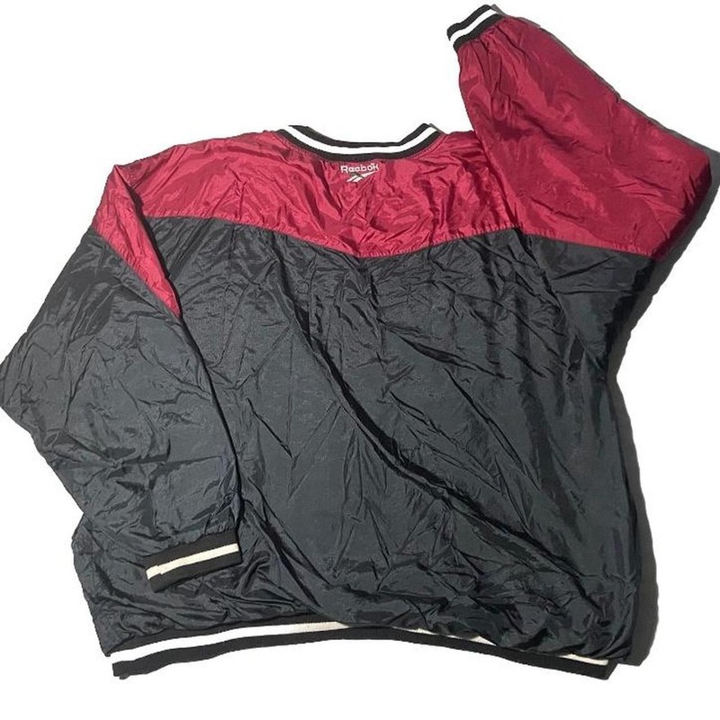 Vintage Y2K Reebok Colorblock Pullover Windbreaker Nylon Mens XL Maroon Black gallery