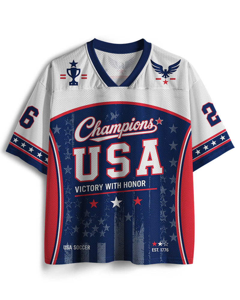 Personalized USA Champion Mesh Jersey, USA Soccer Jersey, America Football Shirt gallery
