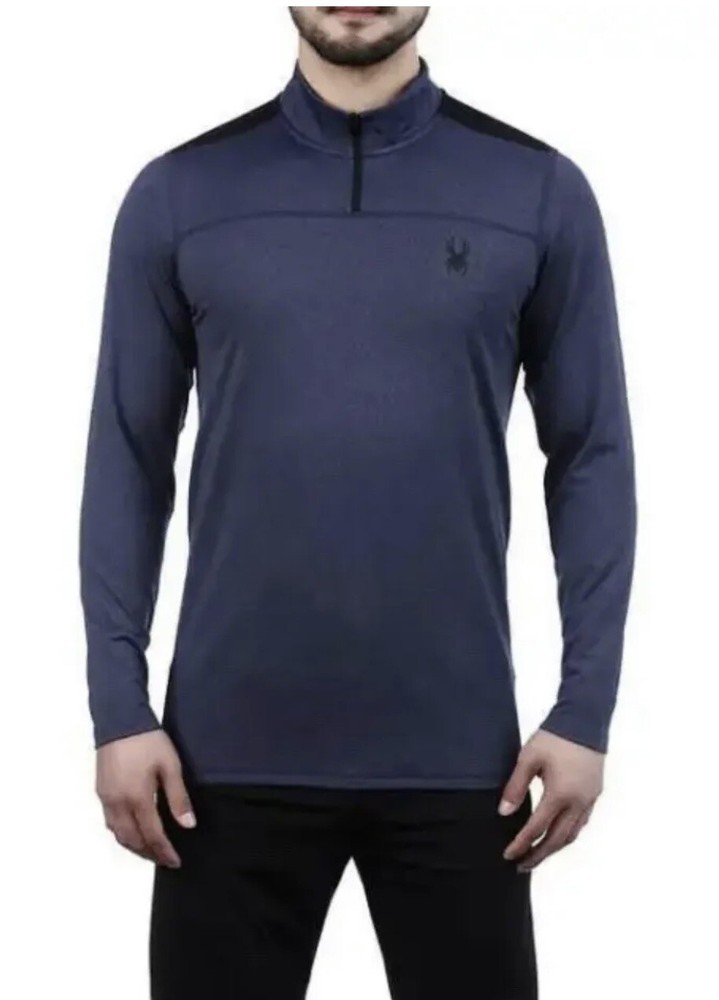 NEW Men's SPYDER Performance 1/4 Zip Pullover Large Blue ProWeb
