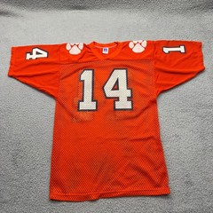 Russell Athletic Mens Medium Orange Clemson Tigers #14 Mesh VTG Football Jersey