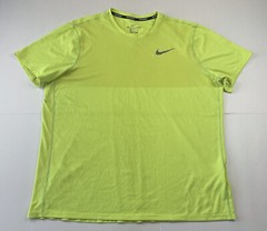 Nike Shirt Mens Sz XL Short Sleeve Lightweight Volt Yellow Dri-Fit Zonal Cooling