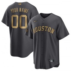 Custom Nike MLB 2022 Houston Astros All Star Game A.C. Stitched Charcoal Jersey
