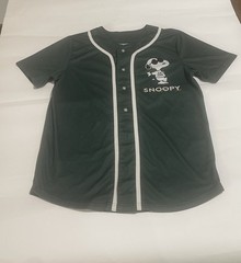 PEANUTS Hybrid Apparel Green SNOOPY Baseball Jersey Double Side Camo Print Small