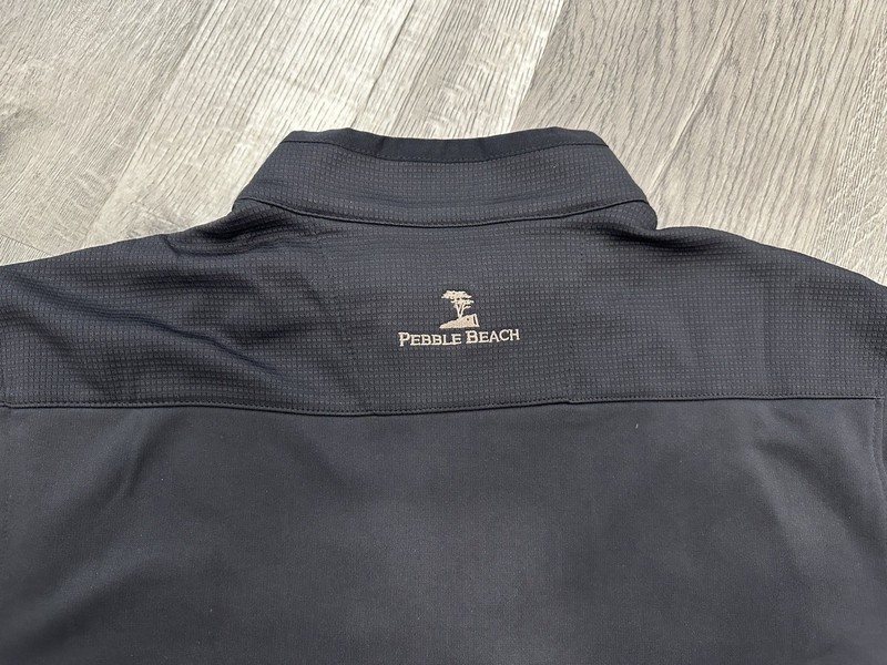 Pebble Beach Performance Men’s Preppy Quarter Zip Black Small Golf Pullover NWT gallery