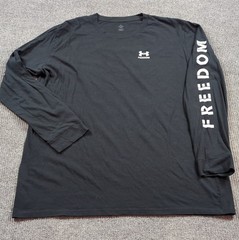 Under Armour Shirt Men 3XL Long Sleeve Freedom USA Cotton Blend Flag Relaxed Fit