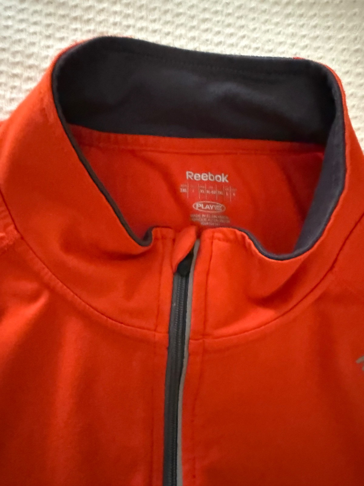 Reebok 1/4 zip Dri Fit pullover Mens Size XL orange pullover gallery