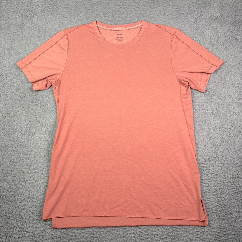 Nike Yoga Dri-fit Shirt Mens S Pink Crew Neck Tee Vented Short Sleeve DM7825-668 gallery