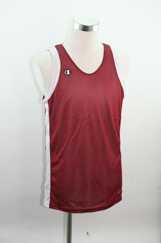 Champion Mens Mesh Tank Basketball Jersey Practice Reversible Cardinal/White Med gallery