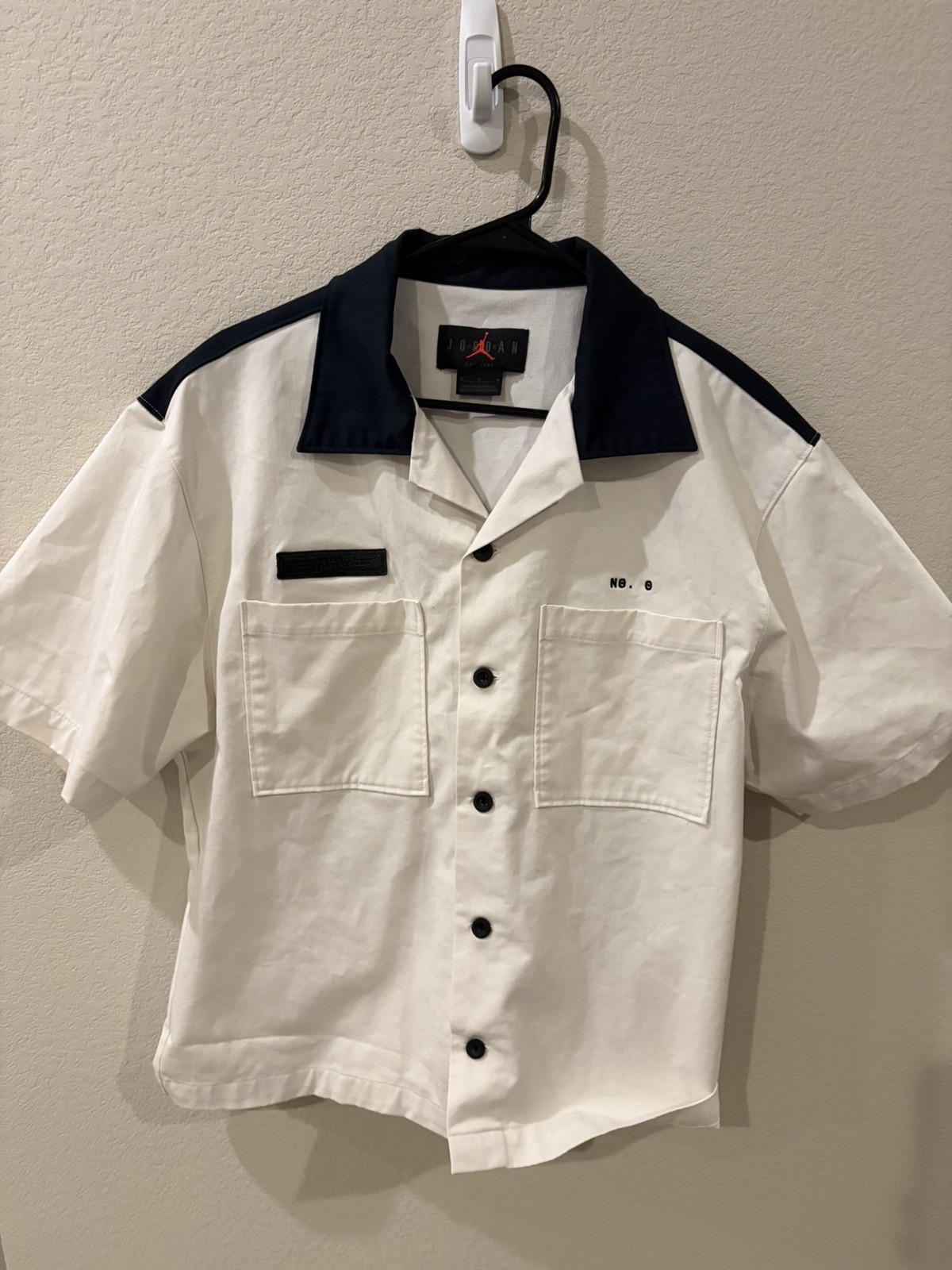Nike Air Jordan “Why Not” Button Down Shirt Phantom White Sz Medium DX0600-030 gallery