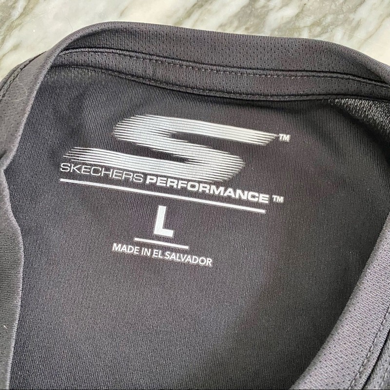 SKECHERS PERFORMANCE Men’s Black Vent Tech Athletic Workout Tee Size Large gallery