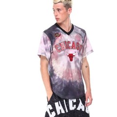 New Mitchell & Ness Chicago Bulls Tie-Dye Mesh Jersey Tee $100 Size Large Retro