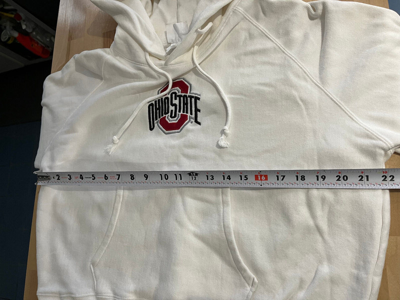Champion Reverse Weave OHIO STATE Graphics WHITE Hoodie Sweatshirt Adult Sz L gallery