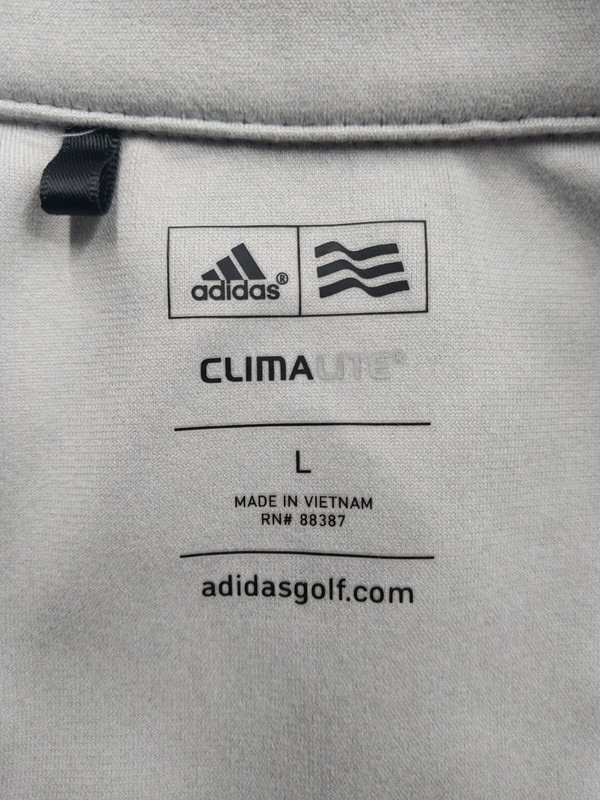 ADIDAS GOLF CLIMALITE Shirt Mens Large Gray Long Sleeve Full Zip Zip Pockets gallery