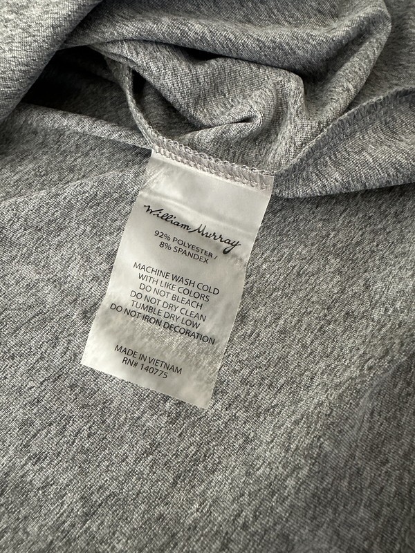 William Murray Golf SS Dark Gray Performance Crew Active Knit Size Large NWOT gallery
