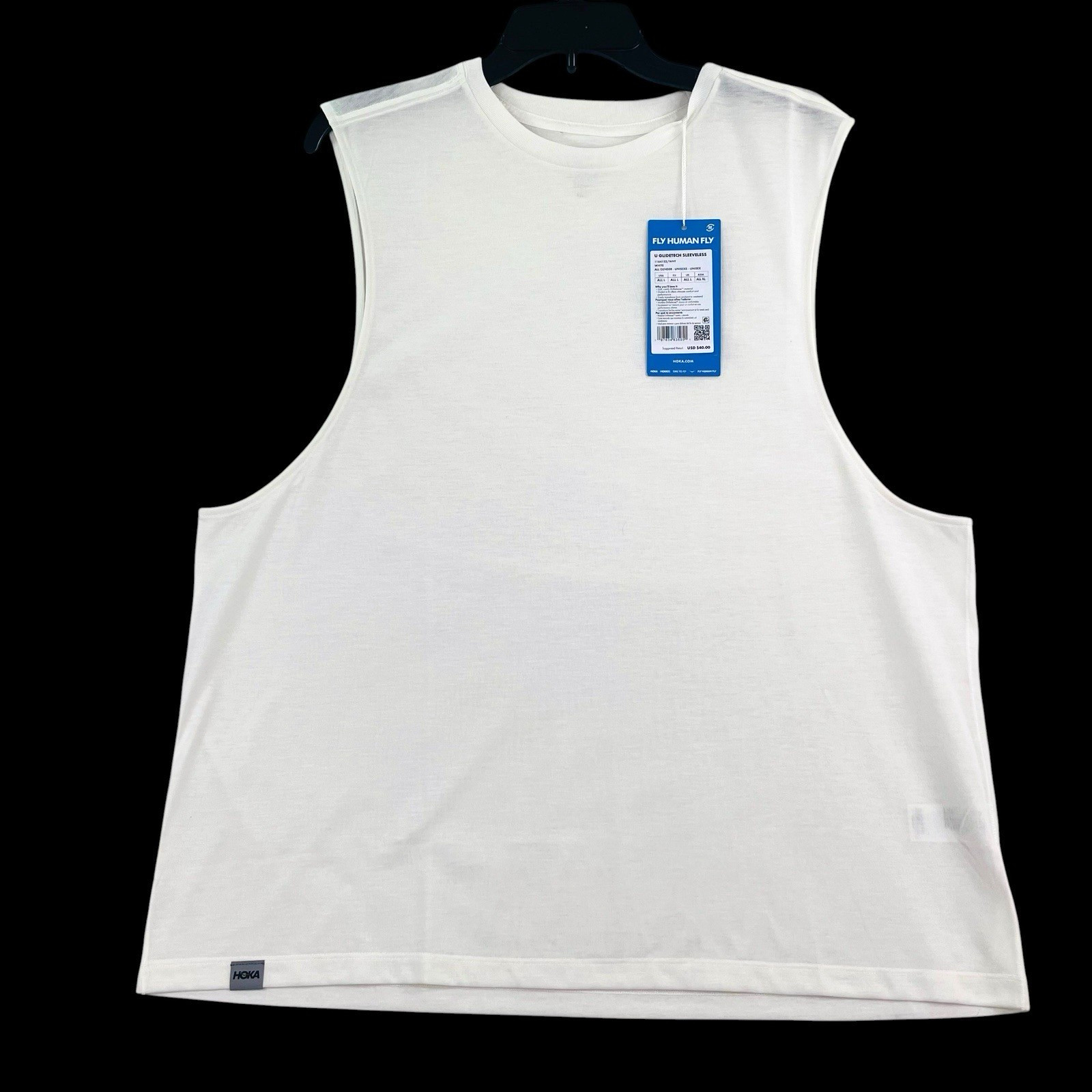 Hoka U GlideTech Sleeveless Tank Top Men XL White DriRelease Lightweight New gallery