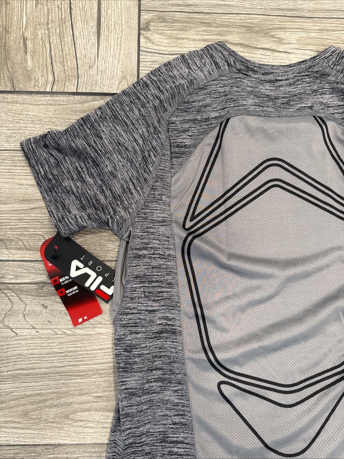 Small Fila Performance T-Shirt Fitted Spacedye Gray Tee 2017 Provent Mesh Panels gallery