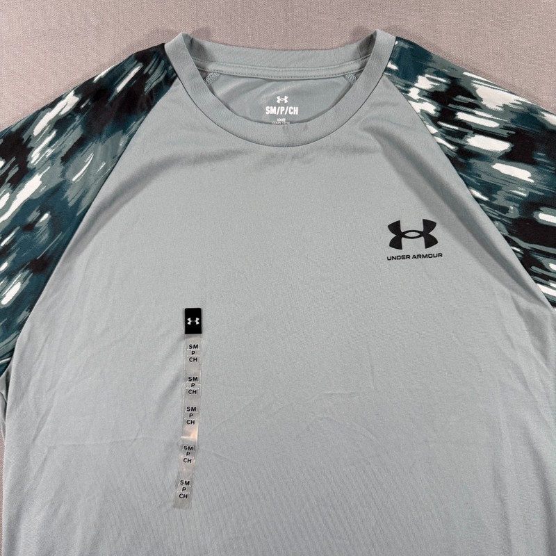 NWT Under Armour Tech 2.0 Printed T Shirt Mens Small Gray Short Sleeve READ gallery