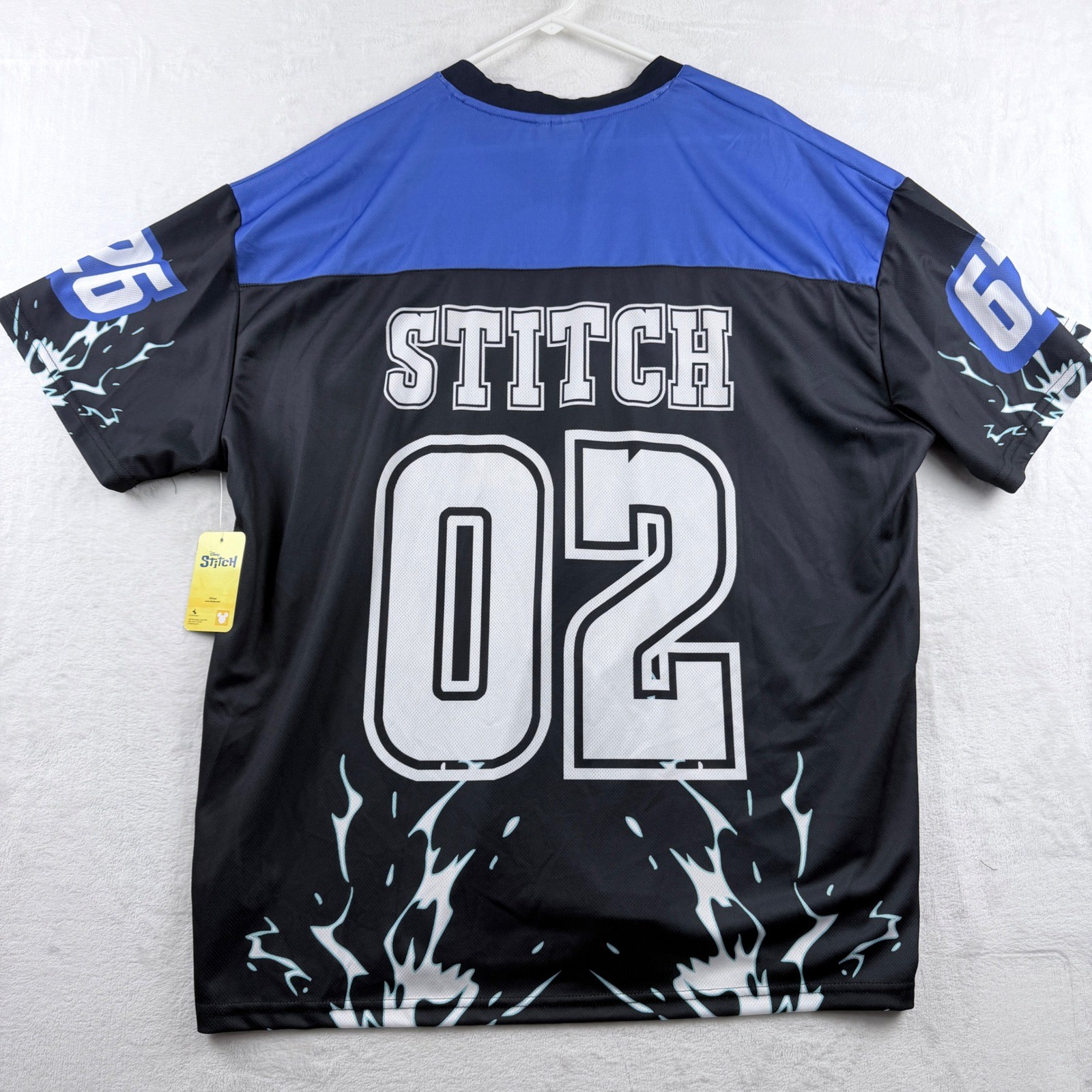 Disney Stitch Jersey Experiment 626 Lightning Graphic Blue Black 2XL gallery