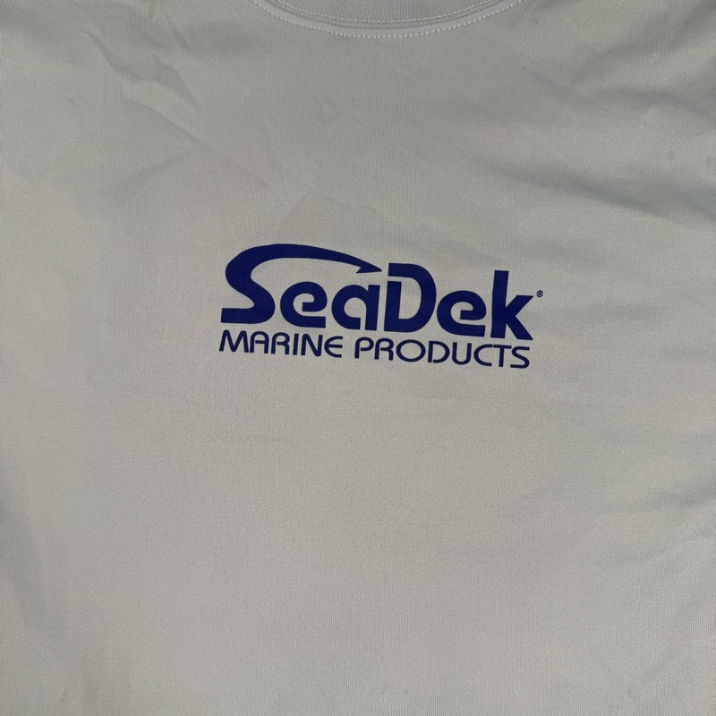 Hanes Cool Dri Mens Medium Blue SeaDek Marine Products Long Sleeve Shirt UV gallery