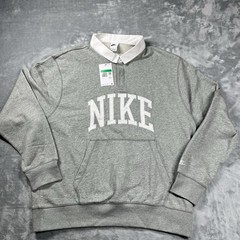 Nike Club Fleece Long-Sleeve Polo FN3112-063 Gray Heather Size XL Sports NWT $90