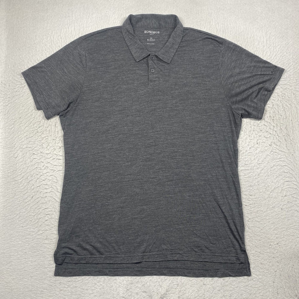 Bonobos Golf Polo Shirt Slim Fit Mens XL Gray Short Sleeve
