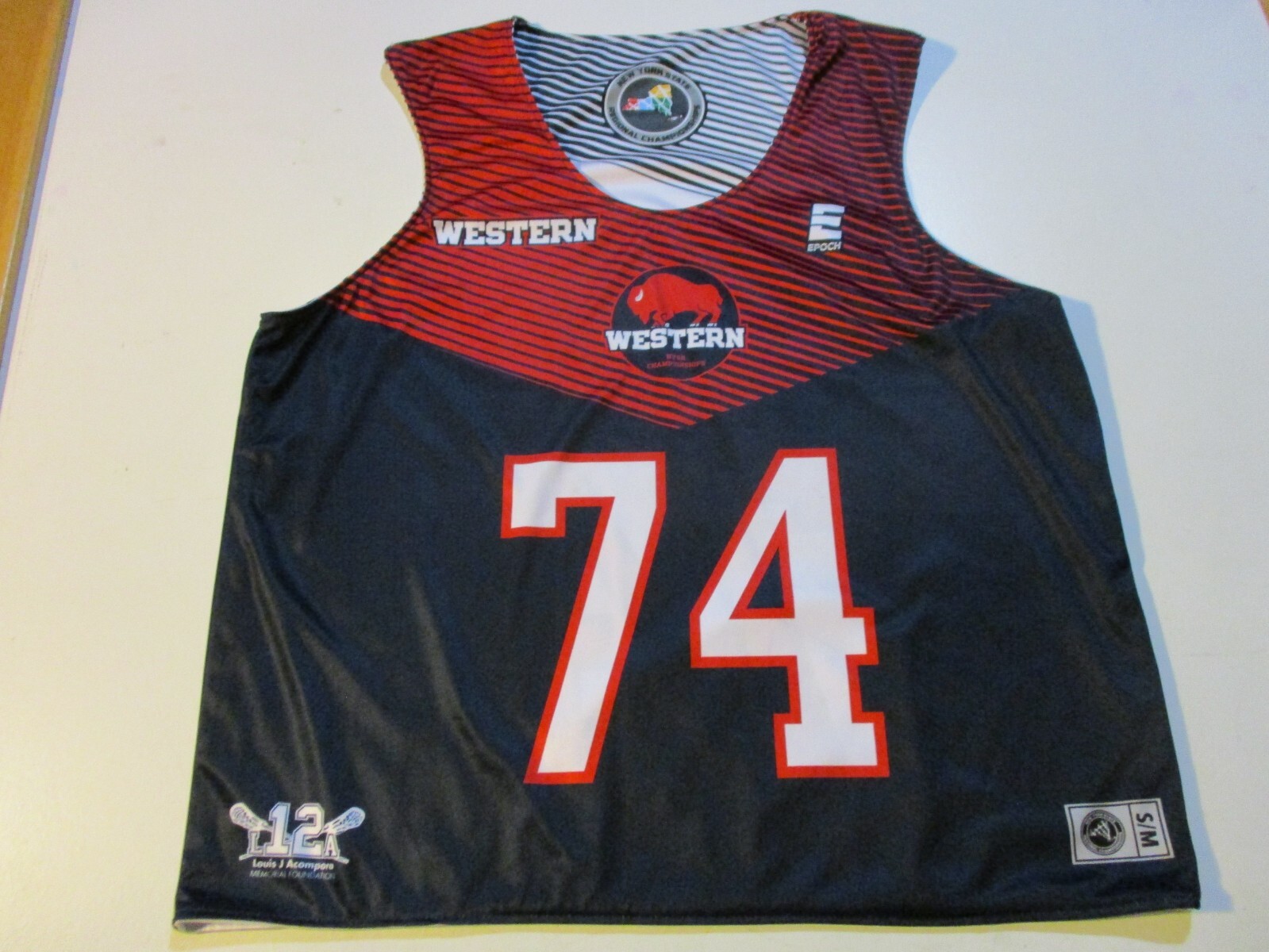 NEW YORK STATE REGIONAL LACROSSE CHAMPIONSHIPS WESTERN #74 2-SIDED JERSEY S/M gallery
