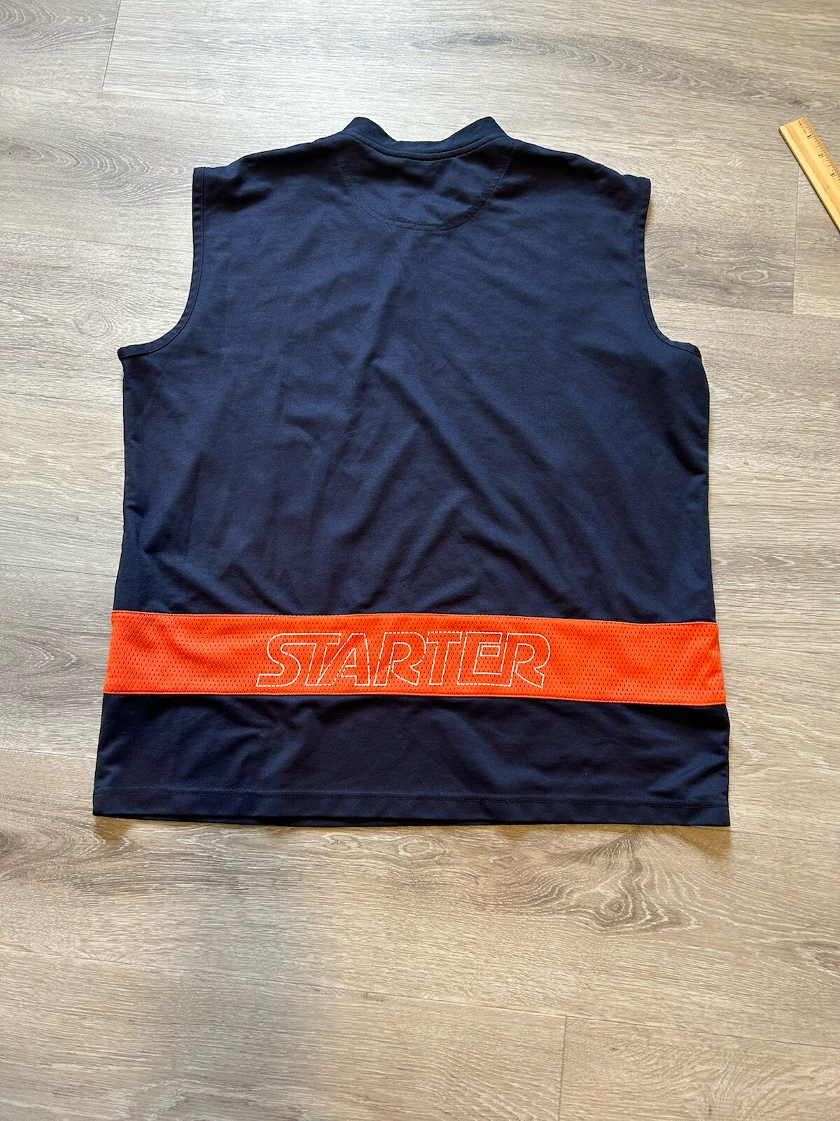 VINTAGE Starter Jersey Shirt Men Large Dark Blue Orange Tank Top Basketball gallery