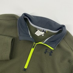 Under Armour Pullover Mens XXL Green ColdGear 1/4 Zip Sleeve Pocket Loose 2XL