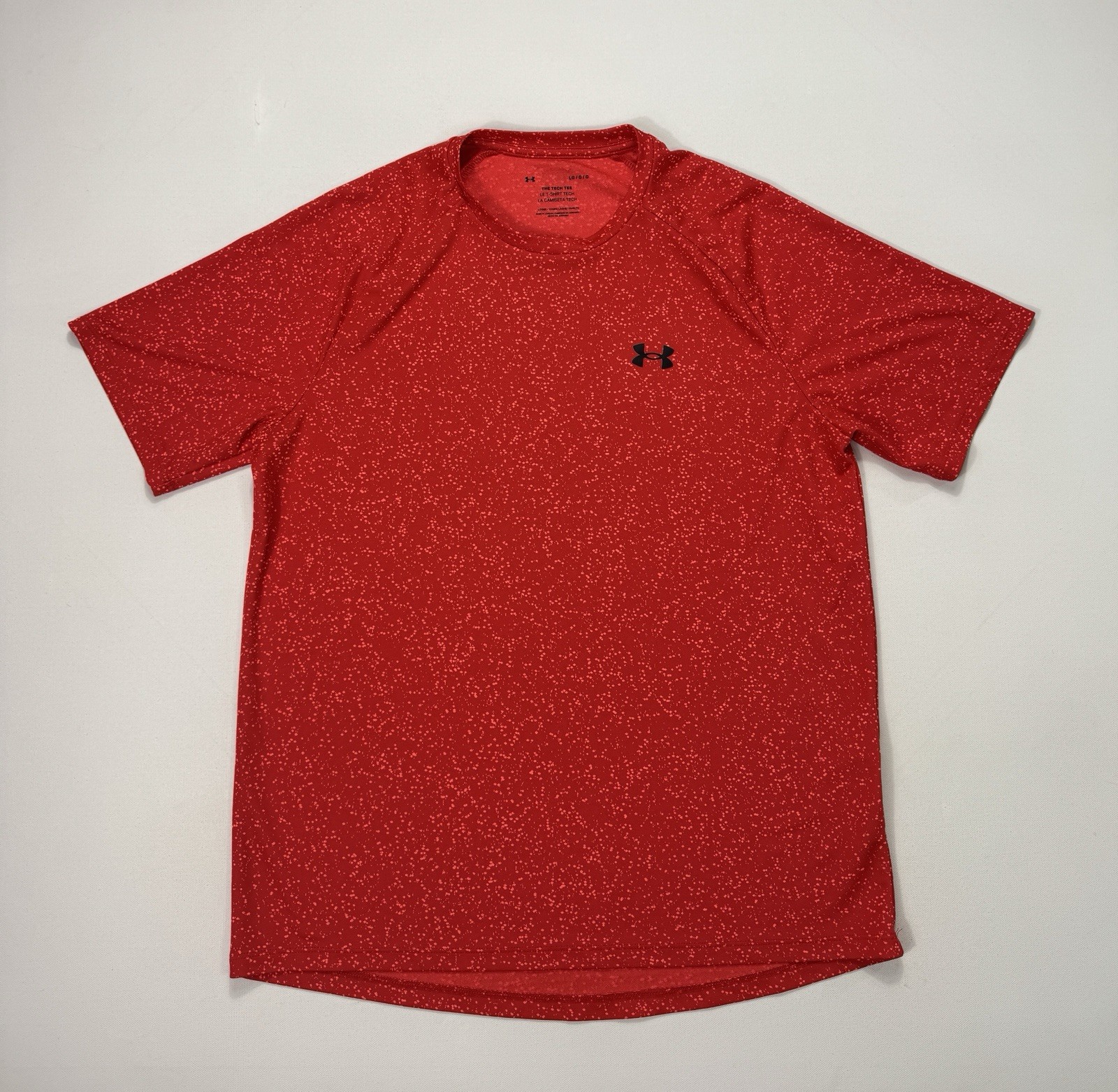 Under Armour Shirt Mens Large Red The Tech Tee Sports Stretch Workout Active gallery