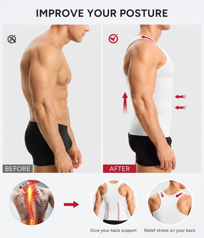 Nebility Mens Shapewear Fajas para Hombres Compression Shirt Men Body Shaper ... gallery