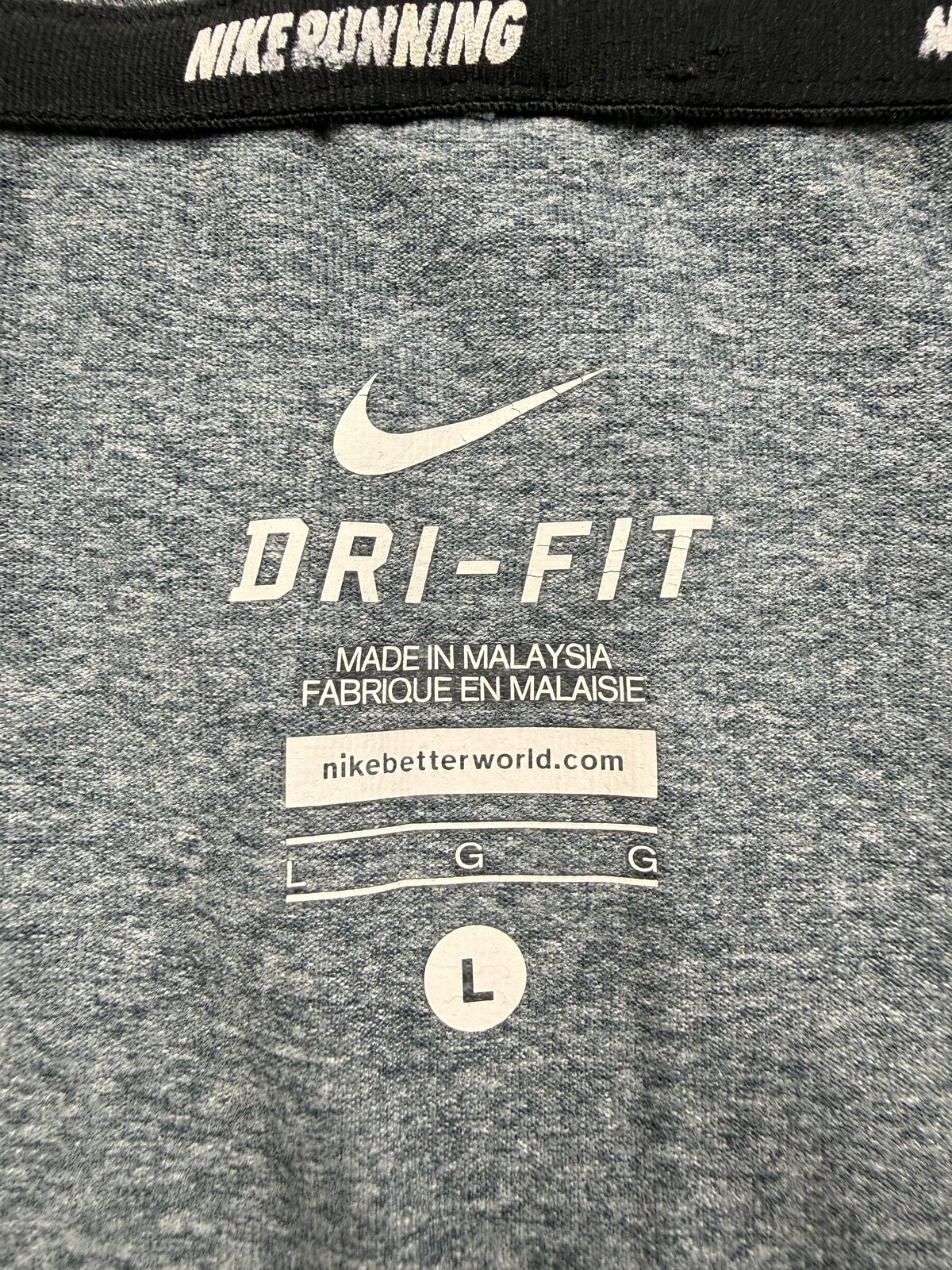Nike Dri-FIT Pullover Mens Large Gray Long Sleeve Quarter Zip Running Top gallery