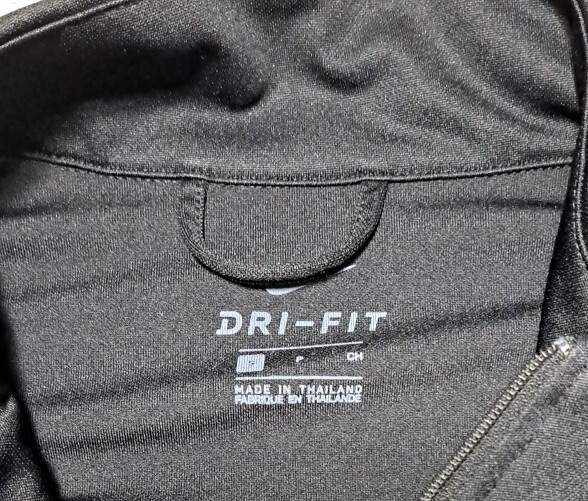NIKE Dri Fit Full Zip Athletic Light Weight Shirt Pockets Black Grey Mens Small gallery
