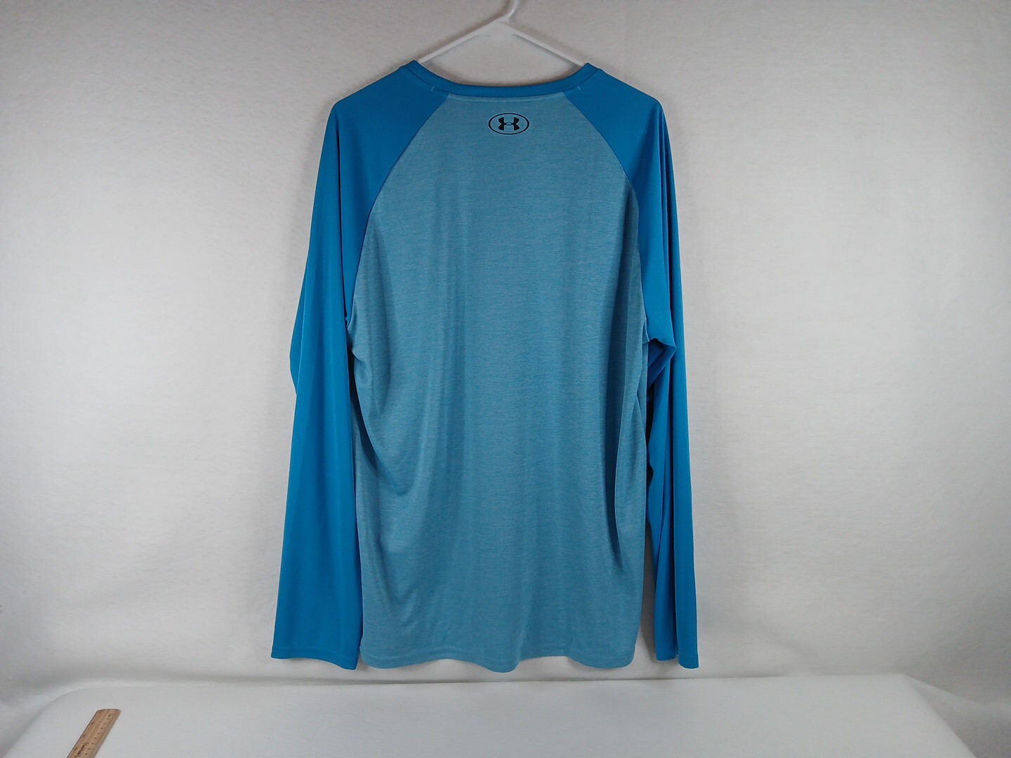 Under Armour Long Sleeve Shirt XL Blue Poly Casual Sport Baseball Football Run gallery