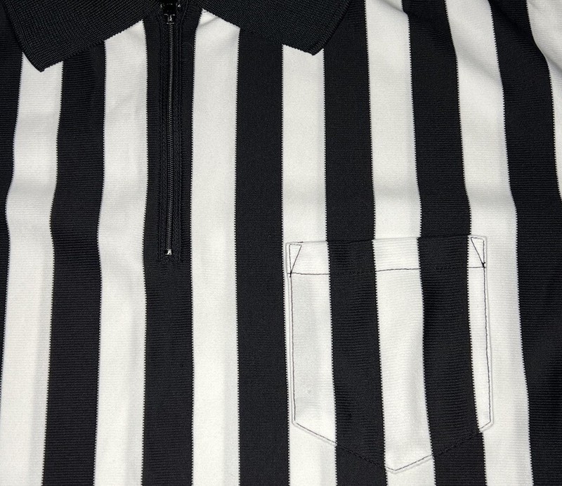 Rawlings Referee Black White Stripe Quarter Zip Polo Jersey Shirt Adult Size XXL gallery