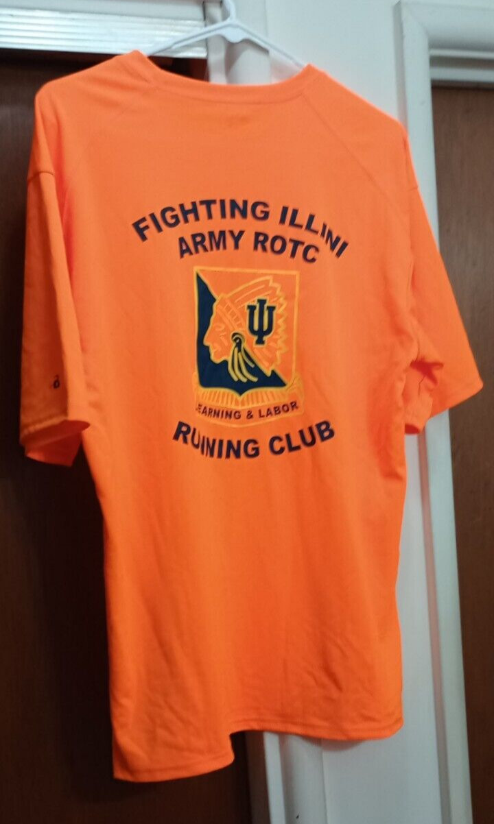 BADGER SPORT ORANGE RUNNING TSHIRT MENS POLYESTER FIGHTING ILLINI M gallery