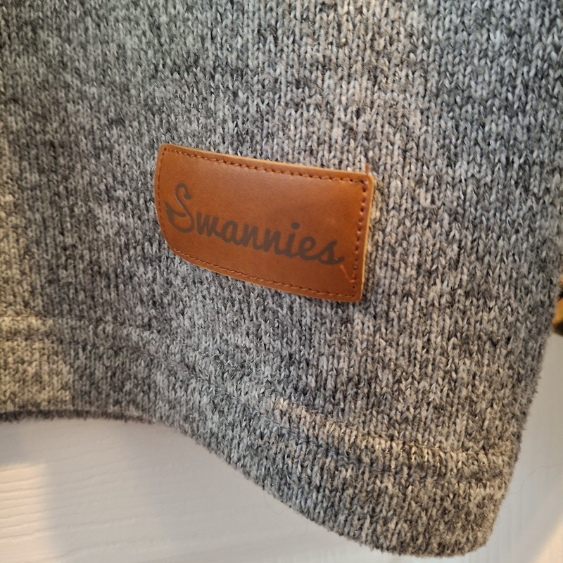 Swannies Golf Sweater Fleece Pullover 1/4 Snap Henley Neckline Heather Men Sz L gallery